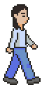 pixel character walking